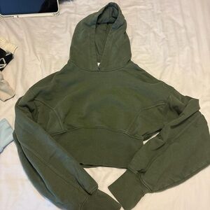 Aerie Sage Pullover Crop Hoodie